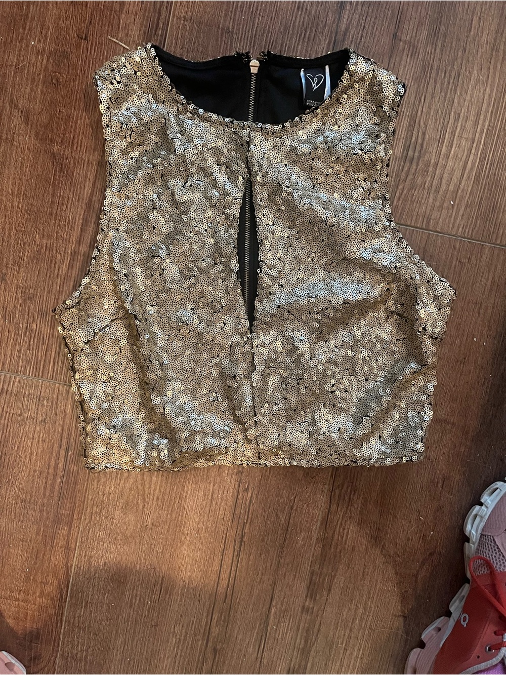 Windsor Gold Sequin Cropped Tank